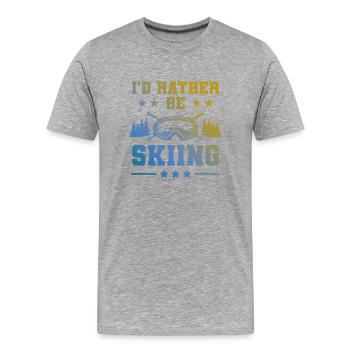 Ski Skiing - Men's Premium Organic T-Shirt - heather grey - Front - Damien (186cm)