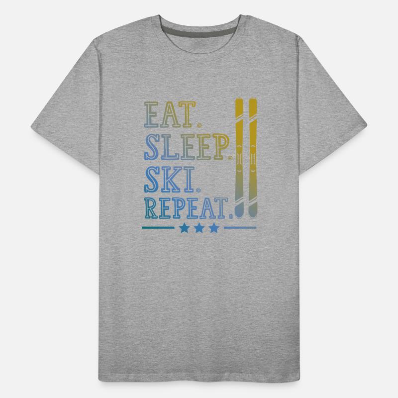 manger dormir ski répéter T-shirt bio Premium Homme