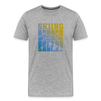 Ski Skiing - Men's Premium Organic T-Shirt - heather grey - Front - Damien (186cm)