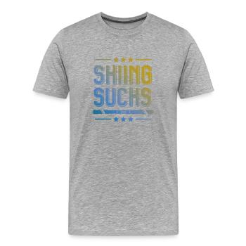 Ski skiing - Men's Premium Organic T-Shirt - heather grey - Front - Damien (186cm)