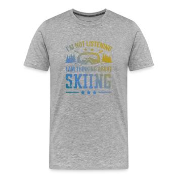 Ski skiing - Men's Premium Organic T-Shirt - heather grey - Front - Damien (186cm)