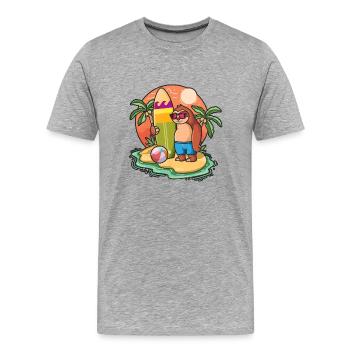 Funny Sloth Surf Lovers Cool Surfboard Surfing Wortspiel - Männer Premium Bio T-Shirt - Grau meliert - Vorne - Damien (186cm)