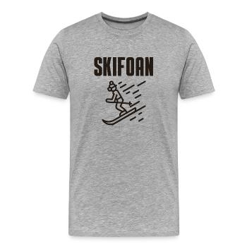 Ski - Männer Premium Bio T-Shirt - Grau meliert - Vorne - Damien (186cm)