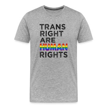 Lgbtq Trains right are human rights - Men's Premium Organic T-Shirt - heather grey - Front - Damien (186cm)