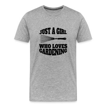 Gardener Garden Girl Hobby Gardener Orchard - Men's Premium Organic T-Shirt - heather grey - Front - Damien (186cm)