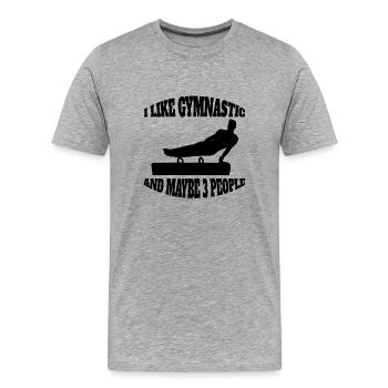 Gymnastique Exercices au sol Gymnastique Club de gymnastique Appareil gymnastique - T-shirt bio Premium Homme - gris chiné - Devant - Damien (186cm)