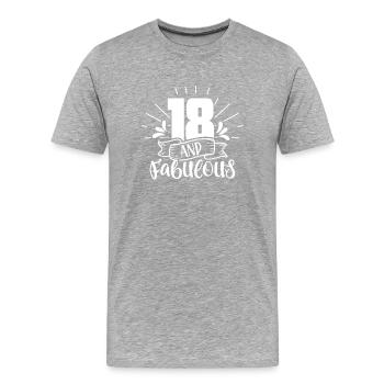 18 Und Fabelhaft Feier Geburtstag Achtzehn - Männer Premium Bio T-Shirt - Grau meliert - Vorne - Damien (186cm)