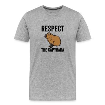 Respect The Capybara - Men's Premium Organic T-Shirt - heather grey - Front - Damien (186cm)