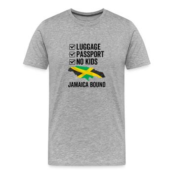 Luggage Passport No Kids Jamaica Bound - Men's Premium Organic T-Shirt - heather grey - Front - Damien (186cm)