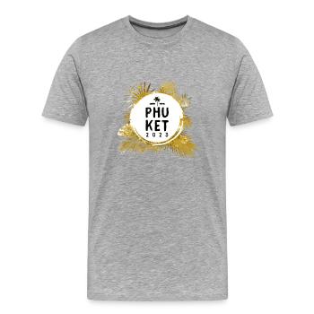 Phuket 2023 Bunt - Männer Premium Bio T-Shirt - Grau meliert - Vorne - Damien (186cm)