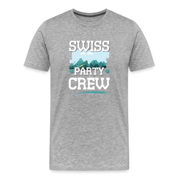 Swiss Party Crew - Männer Premium Bio T-Shirt - Grau meliert - Vorne - Damien (186cm)