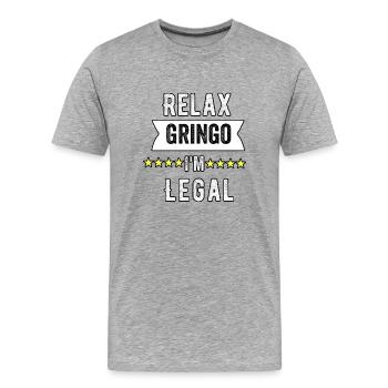 relax gringo I'm legal - Men's Premium Organic T-Shirt - heather grey - Front - Damien (186cm)
