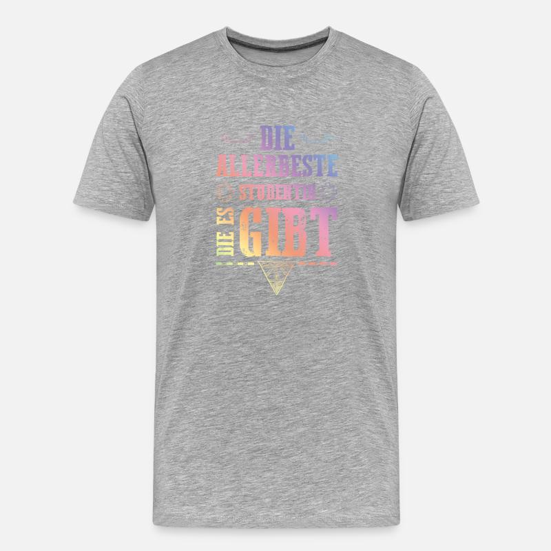 Allerbeste Studentin - Männer Premium Bio T-Shirt - Grau meliert