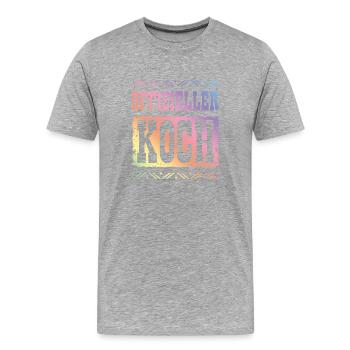 Premium Koch - Männer Premium Bio T-Shirt - Grau meliert - Vorne - Damien (186cm)