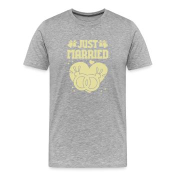 Just Married - Männer Premium Bio T-Shirt - Grau meliert - Vorne - Damien (186cm)