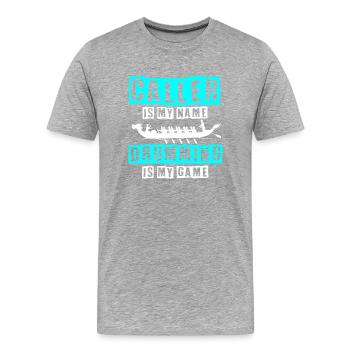 Drachenbootrennen, Drachenboote, Bleischlag - Männer Premium Bio T-Shirt - Grau meliert - Vorne - Damien (186cm)