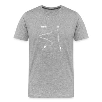Schuss die Skipiste Runter - Skifahrer Spruch - Männer Premium Bio T-Shirt - Grau meliert - Vorne - Damien (186cm)