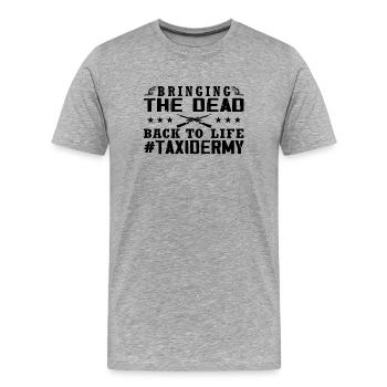 Animal assembly Hunting trophy Stuffing animals - Men's Premium Organic T-Shirt - heather grey - Front - Damien (186cm)