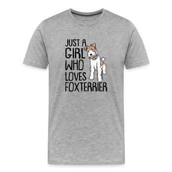 Foxterrier - Männer Premium Bio T-Shirt - Grau meliert - Vorne - Damien (186cm)