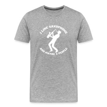 Saxophon Instrument Saxofon Musik Saxophonist - Männer Premium Bio T-Shirt - Grau meliert - Vorne - Damien (186cm)