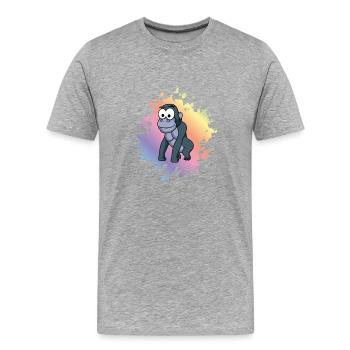 Gorilla Comic - T-shirt bio Premium Homme - gris chiné - Devant - Damien (186cm)