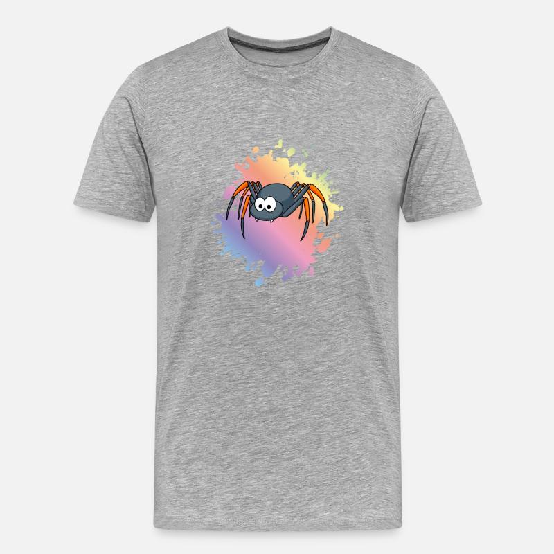 Tarantula Comic Tier - Männer Premium Bio T-Shirt - Grau meliert