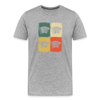 Ziehharmonika Steirische Harmonika Akkordeon - Männer Premium Bio T-Shirt - Grau meliert - Vorne - Damien (186cm)