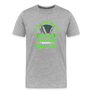 Steirische Harmonika Quetschn Ziachorgel - Männer Premium Bio T-Shirt - Grau meliert - Vorne - Damien (186cm)