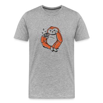 Coffee Cup Coffee Gift Caffeine Coffee Bean - Men's Premium Organic T-Shirt - heather grey - Front - Damien (186cm)