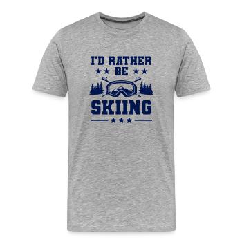 Ski Skiing - Men's Premium Organic T-Shirt - heather grey - Front - Damien (186cm)