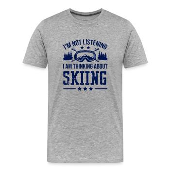 Ski skiing - Men's Premium Organic T-Shirt - heather grey - Front - Damien (186cm)