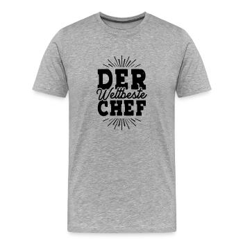 Weltbester Chef - Männer Premium Bio T-Shirt - Grau meliert - Vorne - Damien (186cm)