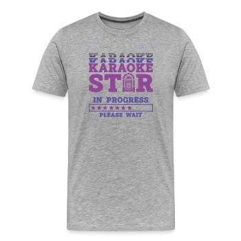 Karaoke Singer Karaoke Star In - Männer Premium Bio T-Shirt - Grau meliert - Vorne - Damien (186cm)