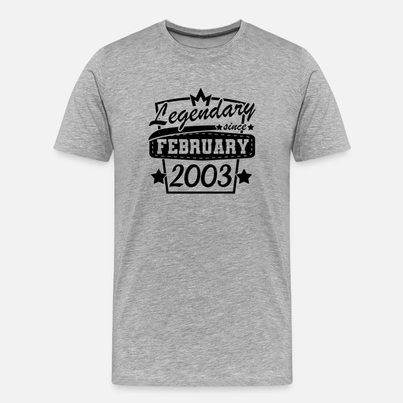 Februar 2003 retro - Männer Premium Bio T-Shirt - Grau meliert