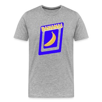 Bananes - T-shirt bio Premium Homme - gris chiné - Devant - Damien (186cm)