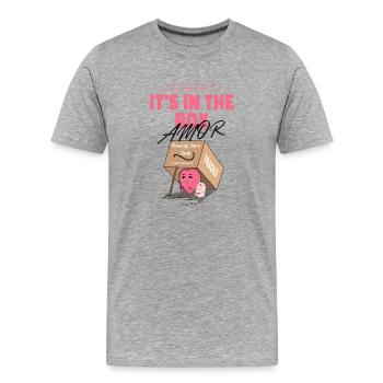 Love Package - Love Funny - Men's Premium Organic T-Shirt - heather grey - Front - Damien (186cm)