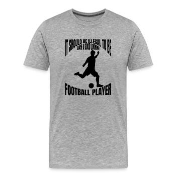 Fußballmannschaft Fußballdesign Fußballspieler - Männer Premium Bio T-Shirt - Grau meliert - Vorne - Damien (186cm)
