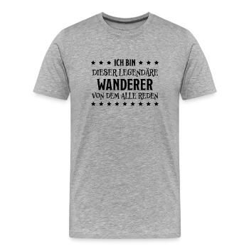 Wanderer Outdoor Lustiger Spruch Wandern Geschenk - Männer Premium Bio T-Shirt - Grau meliert - Vorne - Damien (186cm)