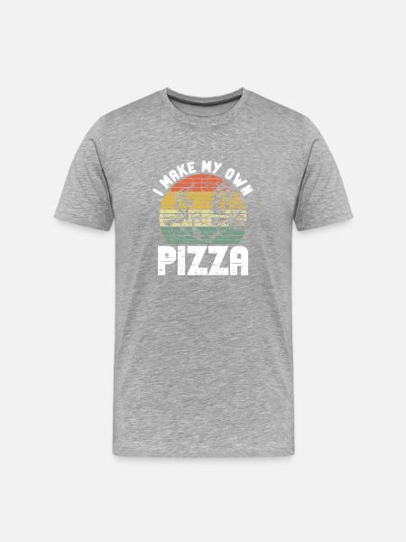 Pizza Pizzabäcker - Männer Premium Bio T-Shirt - Grau meliert