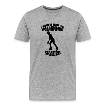Rollschuh Geschenk skaten Inliner Inline Skater - Männer Premium Bio T-Shirt - Grau meliert - Vorne - Damien (186cm)
