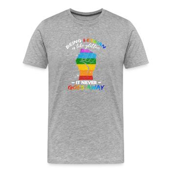Lustiger lesbischer Pride-Monat - Männer Premium Bio T-Shirt - Grau meliert - Vorne - Damien (186cm)