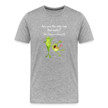 Niedliches und lustiges Frosch-Design mit coolem Slogan - Männer Premium Bio T-Shirt - Grau meliert - Vorne - Damien (186cm)