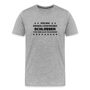 Schlosser Beruf Lustiger Spruch Schlosser Geschenk - Männer Premium Bio T-Shirt - Grau meliert - Vorne - Damien (186cm)