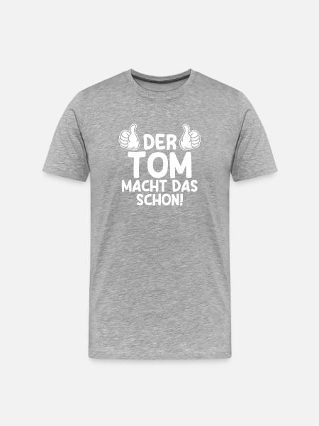 Tom - Männer Premium Bio T-Shirt - Grau meliert