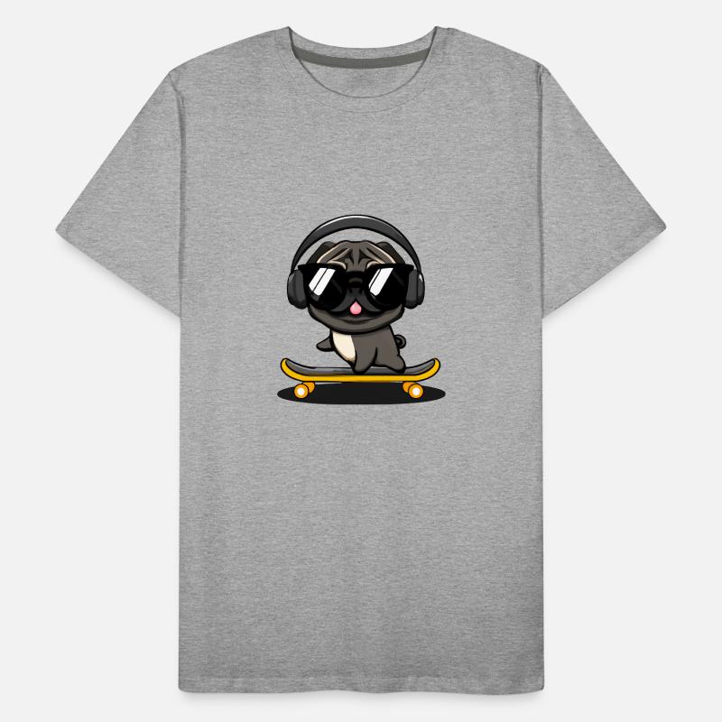 Design mit einem Mops-Hund, der auf einem Männer Premium Bio T-Shirt
