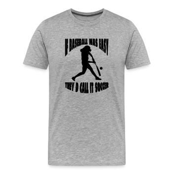 Équipe de baseball Joueurs de baseball Joueurs de baseball - T-shirt bio Premium Homme - gris chiné - Devant - Damien (186cm)