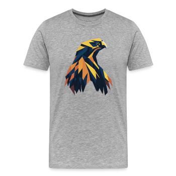 Aigle abstrait - T-shirt bio Premium Homme - gris chiné - Devant - Damien (186cm)