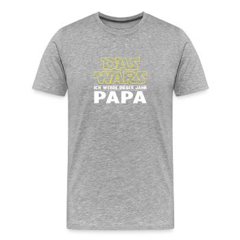Das Wars Bester Papa Geburt Dieses Jahres Geschenk - Männer Premium Bio T-Shirt - Grau meliert - Vorne - Damien (186cm)