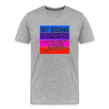 komisches alter schwarz - Männer Premium Bio T-Shirt - Grau meliert - Vorne - Damien (186cm)