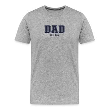 Dad Est. 2023 for future dad - Men's Premium Organic T-Shirt - heather grey - Front - Damien (186cm)